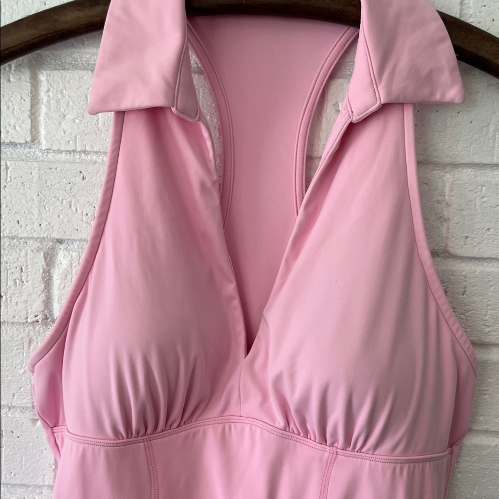Source Unknown Pink Sleeveless Razorback Mini Dress Women’s L Activewear FLAWED - Picture 2 of 13